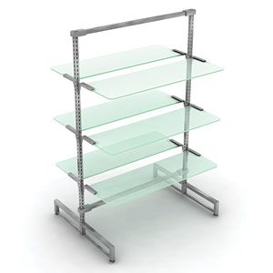 Купить Вешало с перфорированной стойкой и стеклянными полками - 1230 Вешало с перфорированной стойкой и стеклянными полками - 1230 – купить
