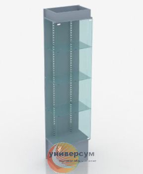 Витрина стеклянная с подсветкой с перфост.