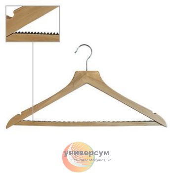 Вешалки-плечики для одежды деревянные (с перекладиной)