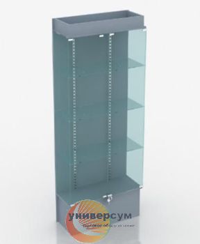 Витрина стеклянная с подсветкой с перфост.